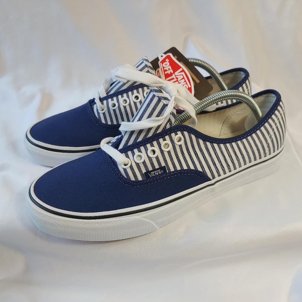 Vans J Crew Authentic Seersucker Stripe Sneakers